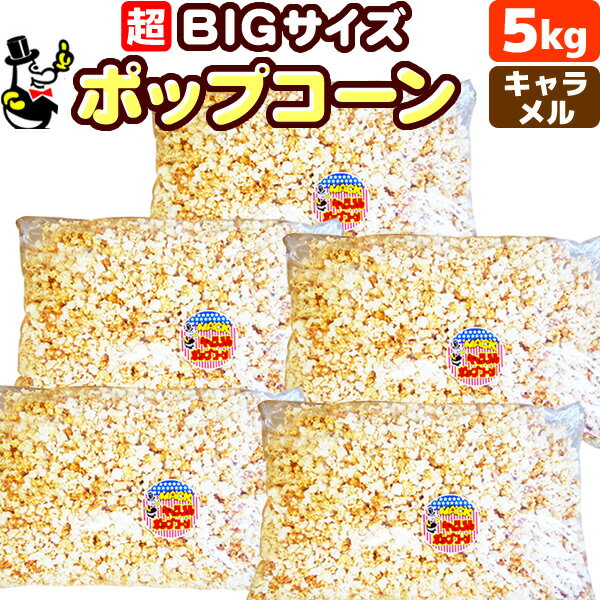 楽天イベントポップコーンと販促珍味［完成品］キャラメルポップコーン 5kg （1kg×5）　約150人分［約85L］［イベント バザーで大人気！業務用 メーカー直送 機械 レンタル不要。縁日 景品 子供 子供会 お菓子 お返し 二次会 フレーバー キャラメル 材料 サプライズ 誕生日 プレゼント 文化祭 祭］