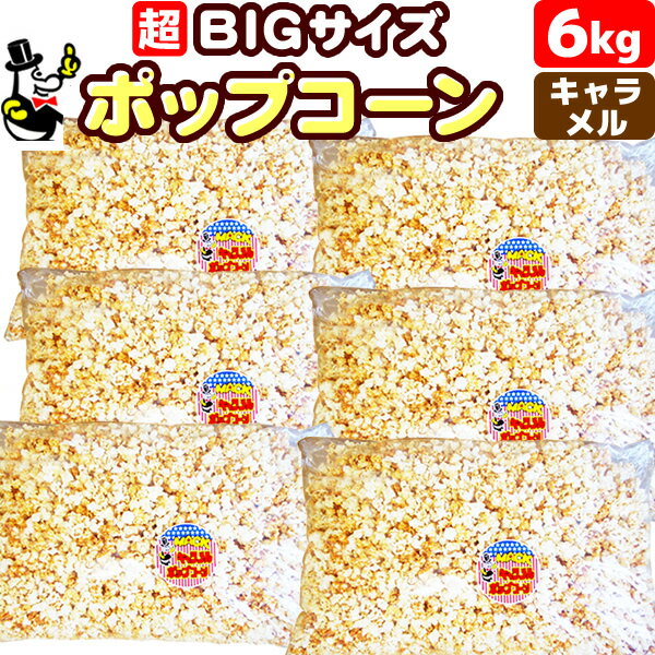 楽天イベントポップコーンと販促珍味［完成品］キャラメルポップコーン 6kg （1kg×6）　約180人分［約102L］［イベント バザーで大人気！業務用 メーカー直送 機械 レンタル不要。縁日 景品 子供 子供会 お菓子 お返し 二次会 フレーバー キャラメル 材料 サプライズ 誕生日 プレゼント 文化祭 祭］