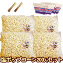 ［完成品］ポップコーン塩味200人セット 専用袋付【塩［約120L］4kg(1kg×4)三角袋（青） ...