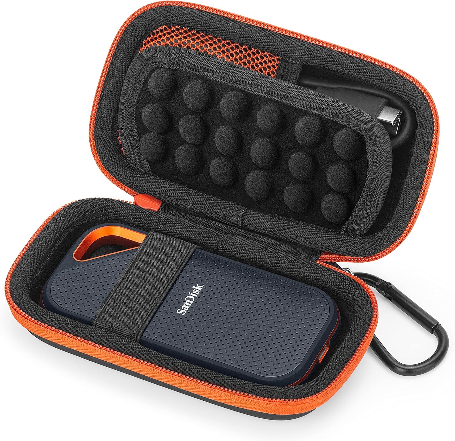 Rakuten - SanDisk SSD ケース ポータブルSSD 保存ケース サンディスク 外付けSSD 保護ケース 耐衝撃 防塵 完全防水 収納ポーチ 持ち運び 便利 全モデル対応（E30 / E61 / E81 / E31 / E60）カラビナ付き 滑り止め