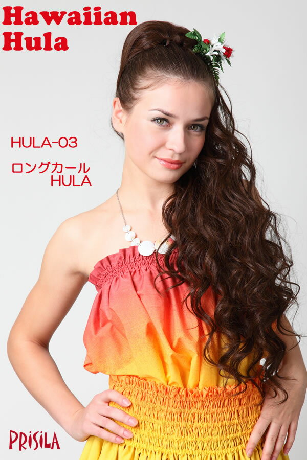 フラダンス ウィッグ フラウィッグ「ロングカールHULA」(ハワイアン フラ HULA タヒチアン ポリネシアン ダンス つけ毛 付け毛 ヘアピースポニーテール まとめ髪 髪型 ヘアスタイル) 部分 ウイッグ