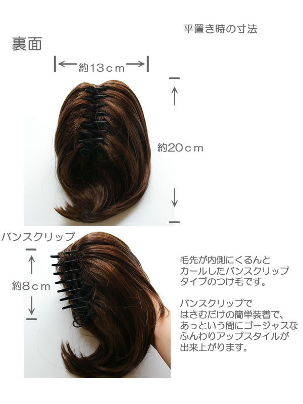 ゴージャスアップバンス バンスクリップ付 ポイントウィッグ ヘアクリップ つけ毛 付け毛 ウィッグ ポニーテール まとめ髪 ヘアスタイル 髪型 フラダンス フラウィッグ バンスウィッグ ハワイアンフラ タヒチアン ポリネシアン ダンス HULA