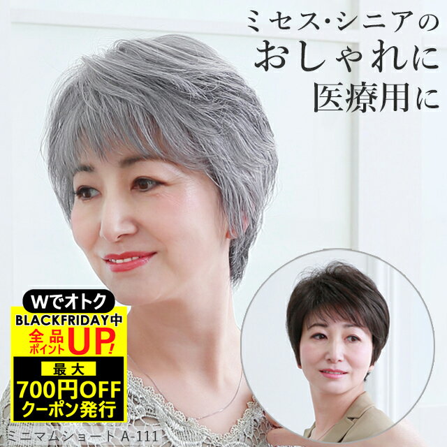 ＼BLACKFRIDAY！最大700円OFFクーポン+Pアップ／ミセスウィッグ ミニマムショート A-111 ウィッグ ショ..