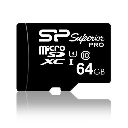 Silicon-PoweryVRp[z microSDXCJ[h64GB class10 UHS-I U3/SPJ064GMSDSU3ylR|XΉ@350~z