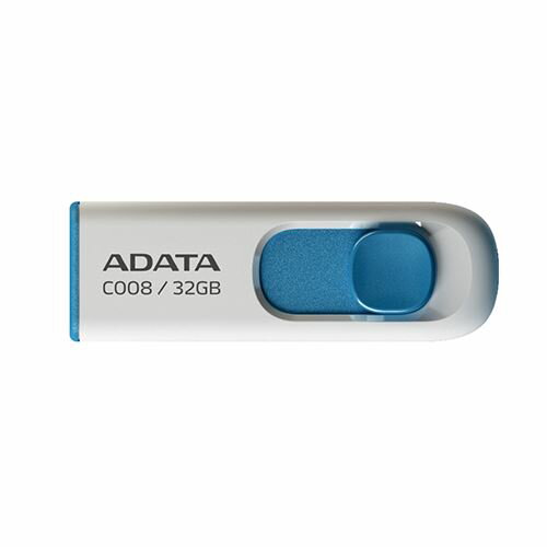 ADATA【エーデータ】スライド式 USBメモリー　C008 32GB　ブルー／AC008-32G-RWE【ネコポス対応　送料350円★】
