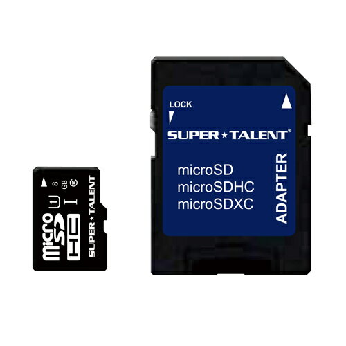 SUPER★TALENT【スーパータレント】 microSDHCカード 8GB class10 /ST08MSU1P【ネコポス対応 送料324円★】