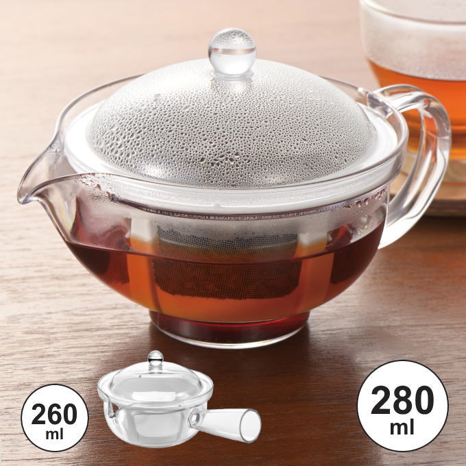 クリアティーポット ストレーナー 急須 日本製 お茶 紅茶 プラスチック 食洗機 対応 おしゃれ かわいい 北欧 茶こし付き 洗いやすい 注ぎ口 ティー ポットのサムネイル