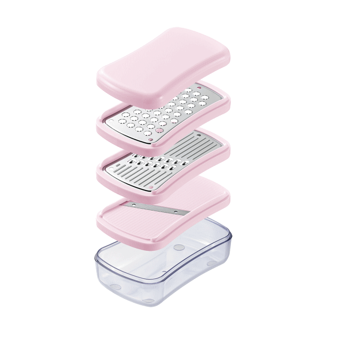スライサー セット 千切り おろし器 薄切り 調理器セット ピンク 小さい 小さめ キッチンツール コンパ..