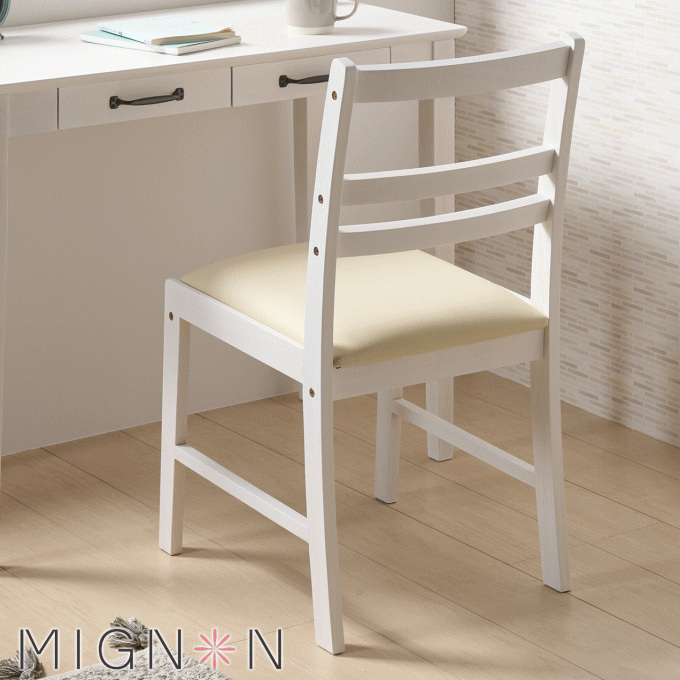デスクチェア 木製 チェア 単品 ダイニング チェア 1脚 単体 ホワイト家具 白い家具 姫カワ 椅子 ダイ..