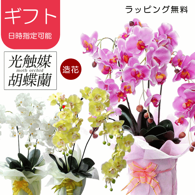 光触媒 胡蝶蘭 3本立 造花 母の日 花 ギフト プレゼント 誕生日 父の日 お祝い 開店祝い ラッピング 無料 母の日ギフト こちょうらん コチョウラン かわいい おしゃれ