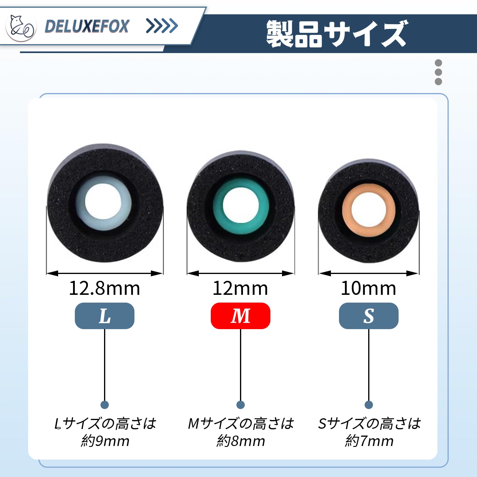 DELUXEFOX 低反発イヤーピース イヤーチップ スポンジ耳栓カバー ヘッドフォン耳栓...