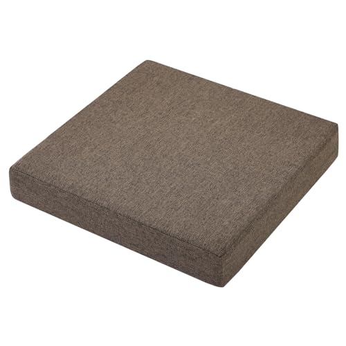 Shinnwa 座布団 クッション 低反発+高反発 2重構造 50×50×厚め7cm ざぶとん フロアクッション 四角 洗えるカバー 滑り止め コーヒー [2]