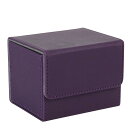 Venssu デッキケース トレカケース ストレージボックス 横入れ マグネット PU レザー 120枚 Sサイズ「 遊戯王 ポケモン デュエマ 各種 カードゲーム に使用可能 」スリーブ対応 (紫)(3)