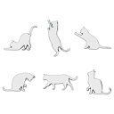 Catland 車 ステッカー 猫 エンブレムチャーム ねこ エンブレム かわいい おしゃれ プレートステッカー カーステッカー 3D 金属製 防水 猫型 デカ...