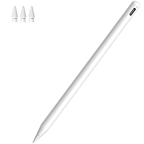 タッチペン iPad スタイラスペン Ciscle アップルペンシル 磁気吸着充電 apple pencil交換 iPad専用ペン iPad/Air/mini/Pro対応 ペンシル 傾き感知 誤作動防止 バッテリー残量表示 超高感度 極細 自動スリップ 途切れなし 遅延な
