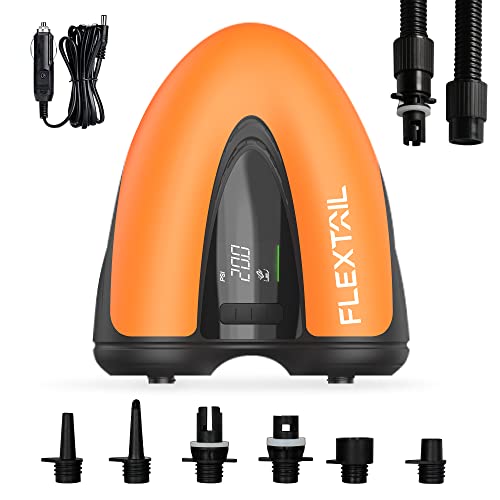 [マラソン期間中ポイント5倍]FLEXTAILGEAR MAX SUP PUMP LITE 20PSI SUP用電動エアーポンプ 12v DC 空気入れ 空気抜き シガーライター給電式 日光可読LCD 液晶スクリーン 自動停止機能 サーフィンカイト／ボード／SUP用 1