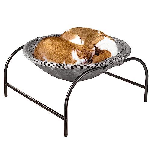 JUNSPOW キャットハンモックベッド [猫2匹用ラージサイズ], 組み立て簡単自立式キャットベッド - 取り外し可能＆洗濯可能 高い通気性 ペットハンモックベッド 夏に最適 猫/犬用