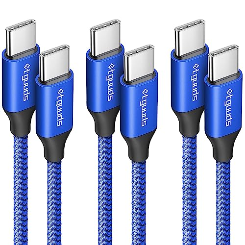 USB C ケーブル [1m/1m/2m 3本セット] etguuds タイプc ケーブル pd対応 CtoC ケーブル 60W急速充電 Type c to Type c ケーブル 高耐久ナイロン Macbook Pro、iPad Mini 6/Pro/Air、Galaxy S23 Ultra S23 S22 S21 S20 S10 A53 M23、PixelなどUSB-C機器対応