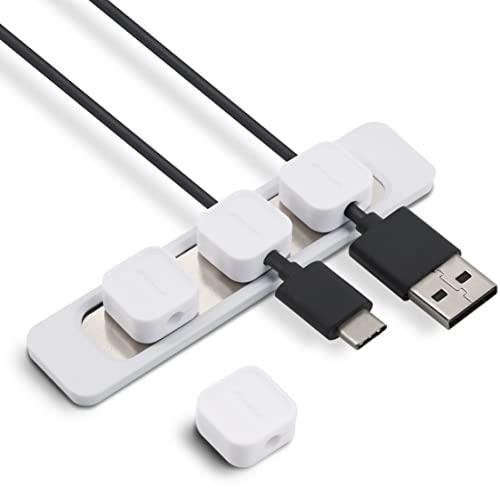 MOELIFE ケーブルホルダー マグネット ケーブルクリップ 配線 整理 ケーブル 収納 車内 ケーブルオーガナイザー (White)