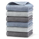 HomeFirst フェイスタオル 6枚セット タオル 約71x35cm 重さ約100g/枚 タオル 綿100% 人気 ホテル仕様 タオル ふんわり 柔らかな肌触り 吸水 速乾 家庭、ホテル、スポーツなどに最適 (3色)