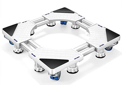 マラソン期間中ポイント5倍 Bexeze 洗濯機 台 冷蔵庫置き台 8足4輪 洗濯機パン かさ上げ キャスター付 高さを調節可能 台座かさ上げ 幅/奥行47～67cm 対応移動式 昇降可能 騒音対策 500kg