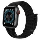 コンパチブル Apple Watch バンド 38mm 40mm 41mm 42mm 44mm 45mm 49mm 柔らかく快適で軽量で通気性の良いナイロンスポーツループベルトアップルウォッチシリーズ 8 7 6 5 4 3 SE Ultraに対応 (42mm 44mm 45mm 49mm, ブラック)