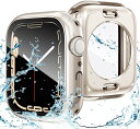 【2023強化版】AMAPC for Apple Watch ケース 360度全面防水 バンド 水泳・スポーツ専用 ガラスフィルム 一体型 apple watch 用 カバー 360フルボディ防水 アップルウォッチ ケース Apple Watch Series9/8/7 41mm対応 starlight