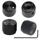 4個入れ ノブキャップ(20mm × 15.5mm )コントロール ポテンショメータノブ ロータリー電子制御ポテンショメータノブ アルミ合金 軸穴径 6mm ボリュームコントロールノブ スイッチノブ ギターノブ つまみ 取っ手 ブラック