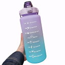 MYEEDA 2リットル水筒 メモリ付き 2l 水筒 2リットル bpaフリー ボトル 水筒に 水 2リットル 水? 水筒 直飲み おしゃれ モチベーションウォーターボトル容器 2l 大容量 2リットル 水筒 透明 ストロー water bottle 2l 可愛い スポーツドリンク 水筒 (パープル)