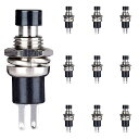 瞬間押しボタンスイッチ ミ二プッシュボタンスイッチPBS-110 ノーマルオープン回路の制御に使用 7mm 10個セット、黒 3A 125V 1A 250V プ...