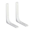 Homeme 棚受け 金具 L字型 ブラケット ステンレス製 耐荷重25-75KG 2本入 壁 棚 棚支え 金具 ネジ付 ホワイト 20cm