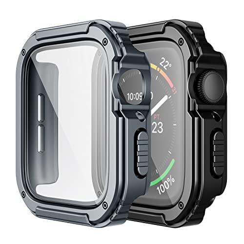 【2枚入り】Adepoy コンパチブル Apple Watch Series 8/7 45mm 用 ケース 頑丈 アップルウォッチケース 全面保護カバー 耐衝撃 スポーツケース 落下 衝撃 吸収 傷防止 Apple watch ケース 45mm(ブラック グレー) 【2枚入り】Adepoy コンパチブル Apple Watch Series 8/7 45mm 用 ケース 頑丈 アップルウォッチケース 全面保護カバー 耐衝撃 スポーツケース 落下 衝撃 吸収 傷防止 Apple watch ケース 45mm(ブラック グレー)
