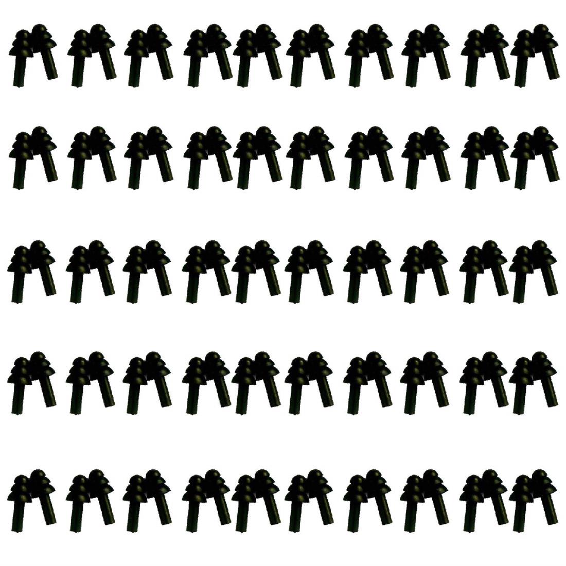 [FFMarket] 耳栓 大量セット（ 50ペア100個）シリコン フリンジ 騒音 安眠 楽器 パチンコ 射撃 医療 検査ライブ MRI 勉強 水泳 旅行 工事 聴覚過敏 洗える (ブラック)