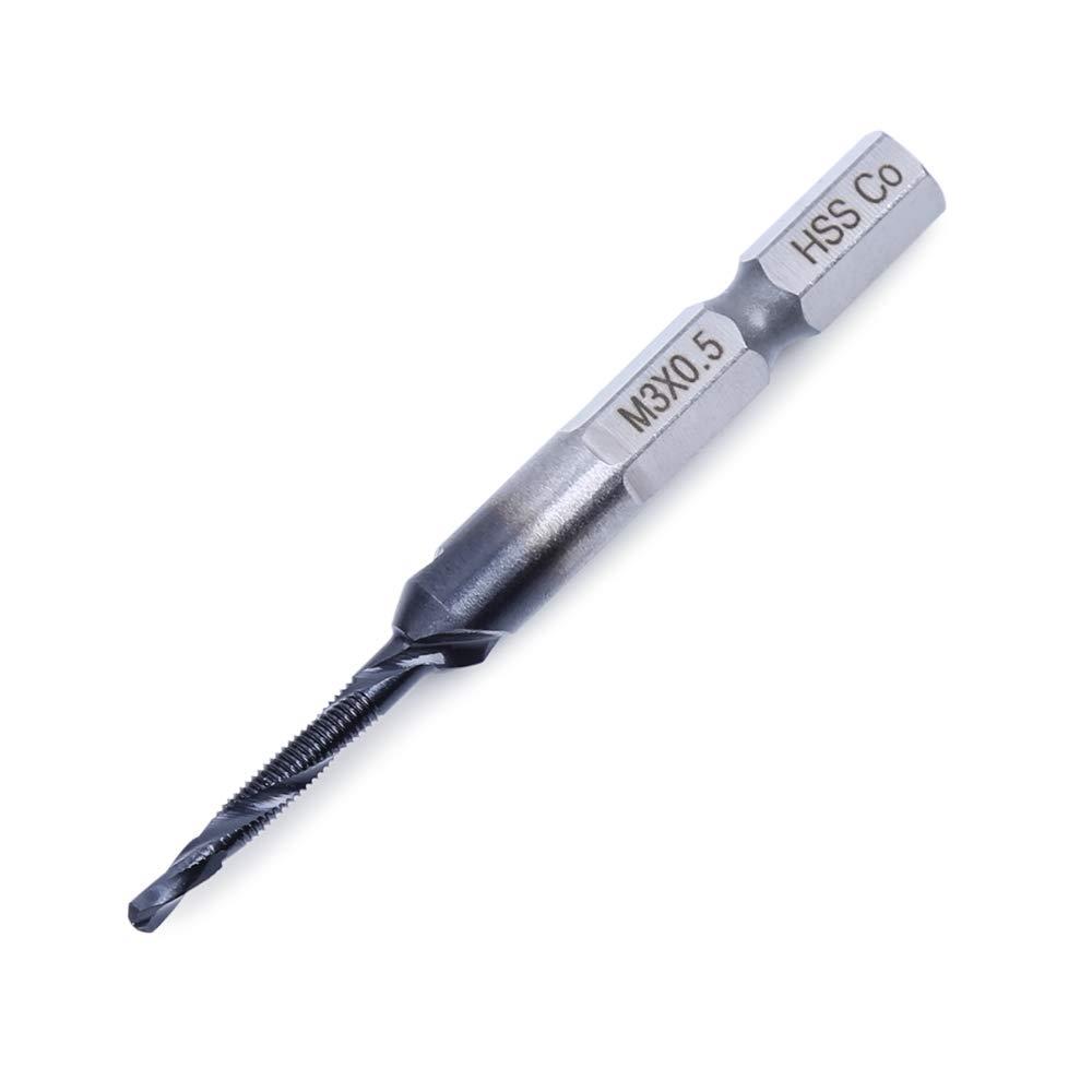 YMJOGGUE タップドリル ステンレス用 六角軸 面取りタップ 穴あけ ねじ切り タップ スパイラル HSS-Co ..