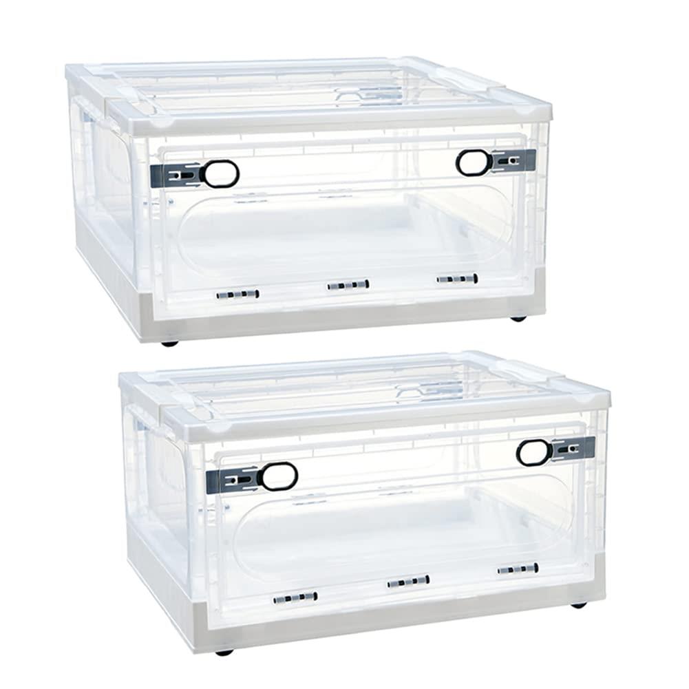 収納ケース 収納ボックス 28L（2個セット） 折り畳み 収納コンテナ 衣装収納ケース プラスチック 蓋付..