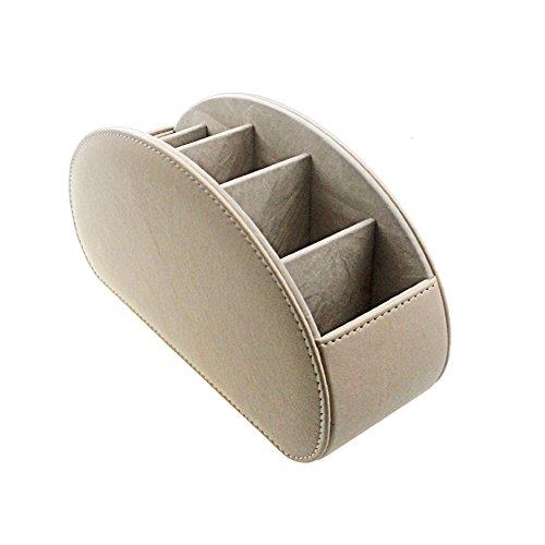 Awesomes リモコンラック PUレザーリモコンホルダー 卓上リモコン収納ボックス 卓上小物収納ケース PUオシャレ収納ボックス(007ベージュ)