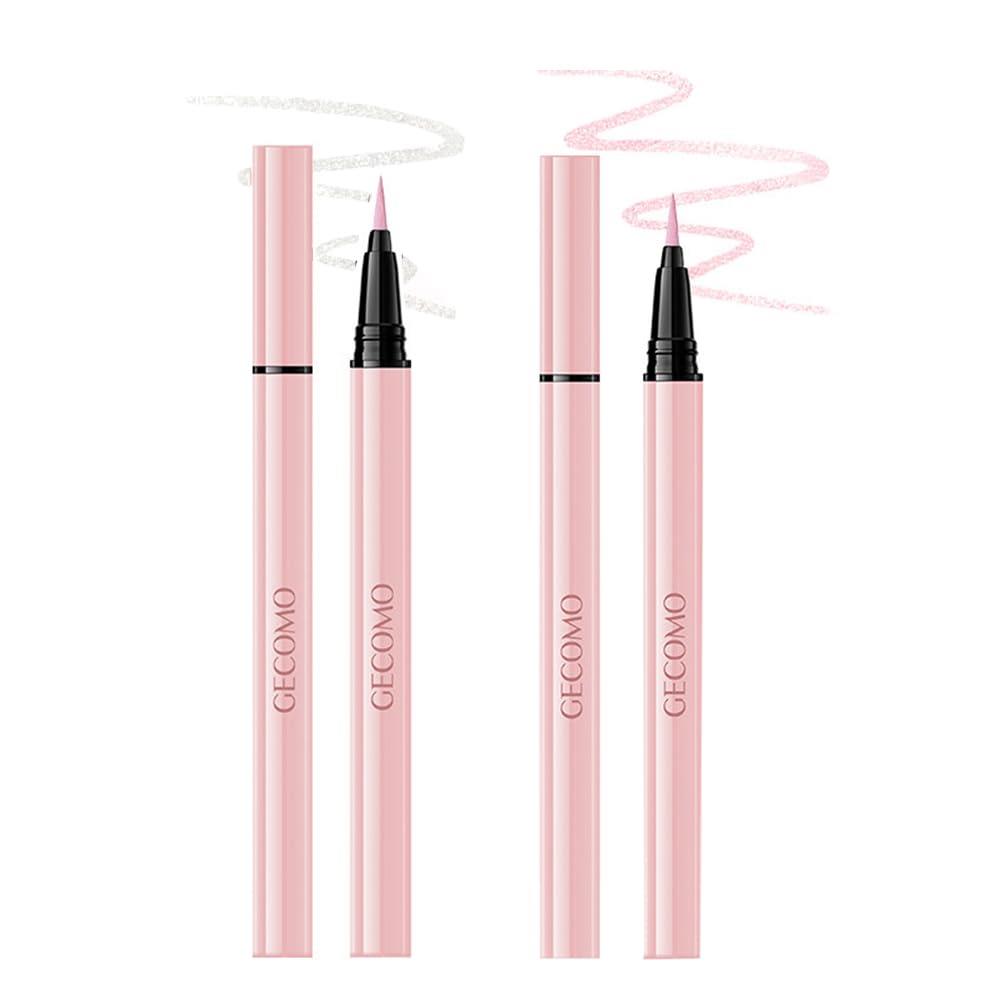 GECOMO 正規品 防水防汗アイライナー 極細 長持ち 発色しやすい 韓国メイク にじみにくい 極細アイライナー 0.001mm 極細リキッドアイライナー 高...