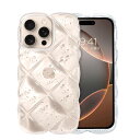 GUAGUA iPhone16Pro ケース クリア ウェーブ 菱形バック いphone 16Pro 透明 うねうね ケース TPU キラキラ 菱形 凸凹 アルミ箔シルバー 可愛い 韓国 人気 耐衝撃 超軽量 おしゃれ バンパー ストラップホール付き アイフォン 16プロ 6.3インチ用 なみなみ カバー(クリア 透