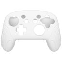PlayVital Switch Proコントローラーに対応用人間工学に基づいた滑り止めシリコンカバーケース、Switch Proコントローラー用ソフトラバープロテクタースキン、サムグリップキャップ付き。【サムライエディション-ホワイト】(3)