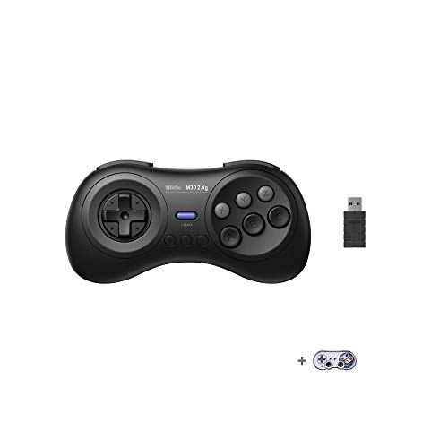 マラソン期間中ポイント5倍 8Bitdo M30 2.4Gワイヤレスゲームパッド for Sega Genesis Mini Mega Drive Mini Switch 6ボタンレイアウト （Black）