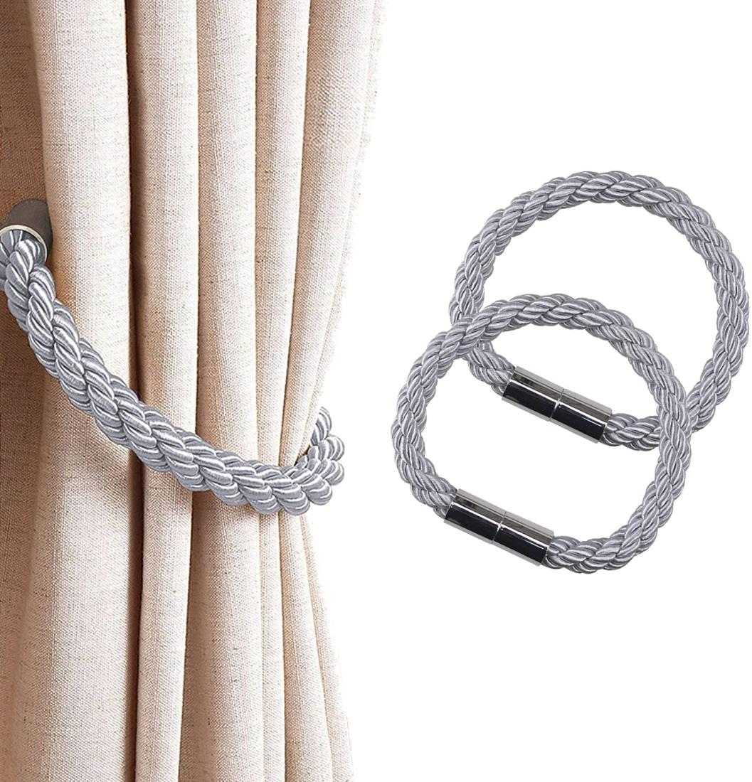 【2個セット】カーテンタッセル マグネット ロープ カーテン ふさかけ カーテン タッセル おしゃれ カ..