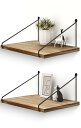 Afuly ウォールシェルフ 壁掛け棚 壁 棚 幅42cm 奥行き30cm 壁掛けラック ウォールラック 壁面収納 天然木製 飾り棚 おしゃれ