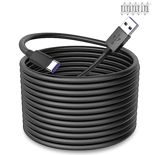 USB Type-Cケーブル 5M USB A to USB Cケーブル 防犯カメラ給電 Mi カメラ 2K/Xiaomiスマートカメラ C400/EZVIZ/YESKAMO/Wyze Camノートパソコン/Nest Cam/Xbox PS5コントローラー電源コード、タブレット/PC/モニター等USB-C機種対応 カメラのテザー撮影用 黒 (ブラック)