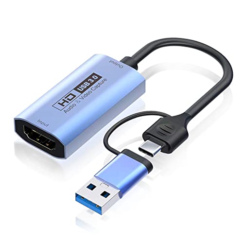 COOLEAD HDMIキャプチャーカード USB3.0 & Type C 2 in 1 4K 60fps ビデオキャプチャカード hdmi usb 変換 Windows/Linux/Mac OS X/PS4/Xbox One/Switch/OBS Studio対応 ゲーム実況生配信・画面共有・録画・ライブ会議用に適用 電源不要 持ち運びに便利