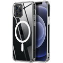 【米軍規格・MagSafe対応】Gtsoho iPhone 12 Pro Max 用 ケース 透明 マグネット搭載 耐衝撃 マット感 黄ばみなし ストラップホール付き マグセーフ対応 ワイアレス充電対応 透明な