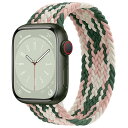 コンパチブル apple watch バンド iwatch バンド 編組バンド apple watch Ultra3/Ultra2/Ultra/10/9/8/7/6/5/4/3/2/1/SEに対応 38mm/40mm/41mm 42mm/44mm/45mm/46mm/49mm 着け心地 アップルウォッチ用バンド シリコン糸&ABSアダプター(2)