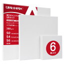 AUREUO 張りキャンバス セット マルチサイズ 6枚入 S0,S4,S6 (各2枚) 中目 100%コットン 初心者 絵画用具 芸術絵創作 現代油絵 美術装飾 水彩画・油絵画・アクリル兼用