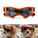 PETLESO 小型犬用ゴーグル、犬用サングラス、小型犬用uvカットサングラス、調節可能なバンド付き、Mサイズ、オレンジ