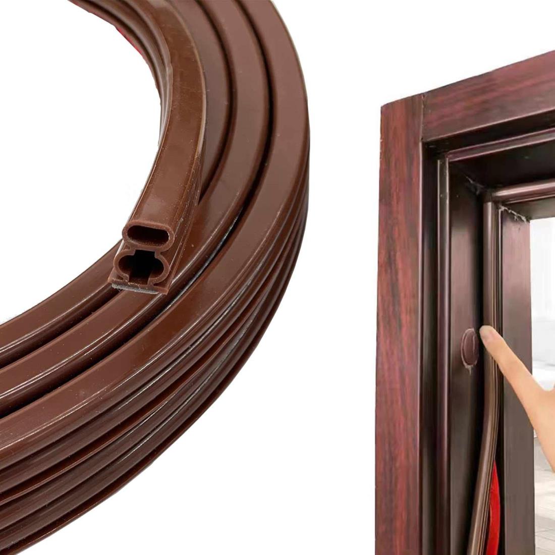 高密度のシリコーンゴム素材 窓ゴムパッキン 隙間パッキン 防音パッキン 引き戸 扉 玄関用すきまテープ 衝撃吸収 全長は約6メートルです 10mmx15mm 褐色