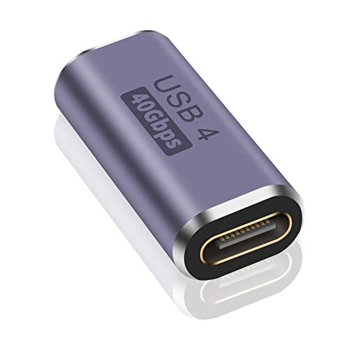 Poyiccot USB Type C メス メス 中継アダプタ、40Gbps USB -C 中継コネクタ、USB C 延長コネクタ【100 W/3A急速充電 USB3.1 PD対応 8K / 60Hz 】Type-c 延長アダプタ 雷電 USB 4.0 /MacBook/MacBook Air など対応 (1個セット）